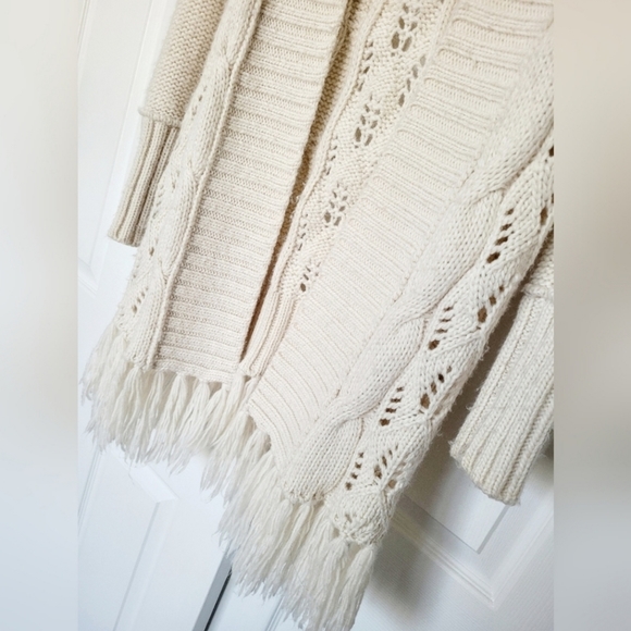 American Eagle Outfitters Women's Open Front Cardigan Wool Off-White,Medium Size - Picture 10 of 13